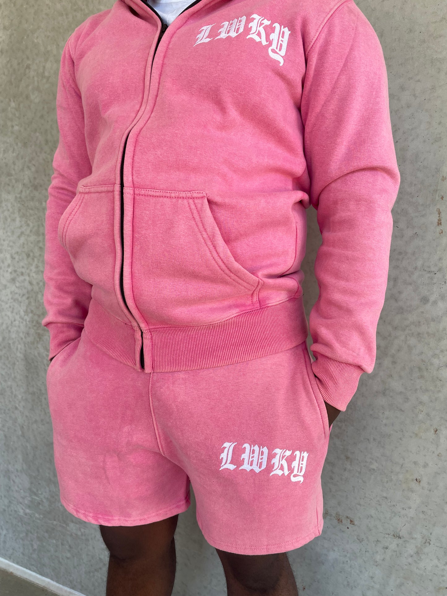LWKY “OLD ENGLISH“ ZIP UP (PINK BLUSH)