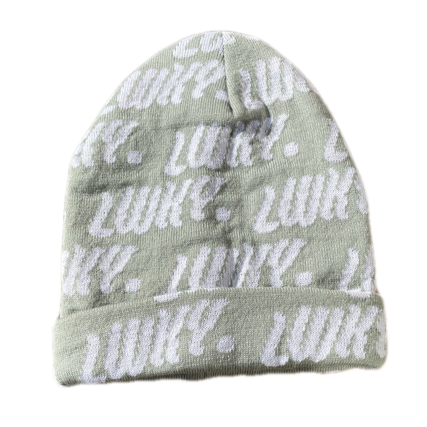 ALL OVER LWKY BEANIE (GREY/WHITE)