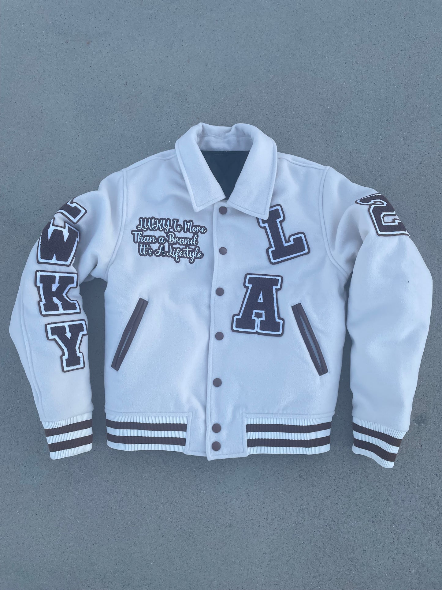 LWKY VARSITY JACKET V2 (CRÈME)